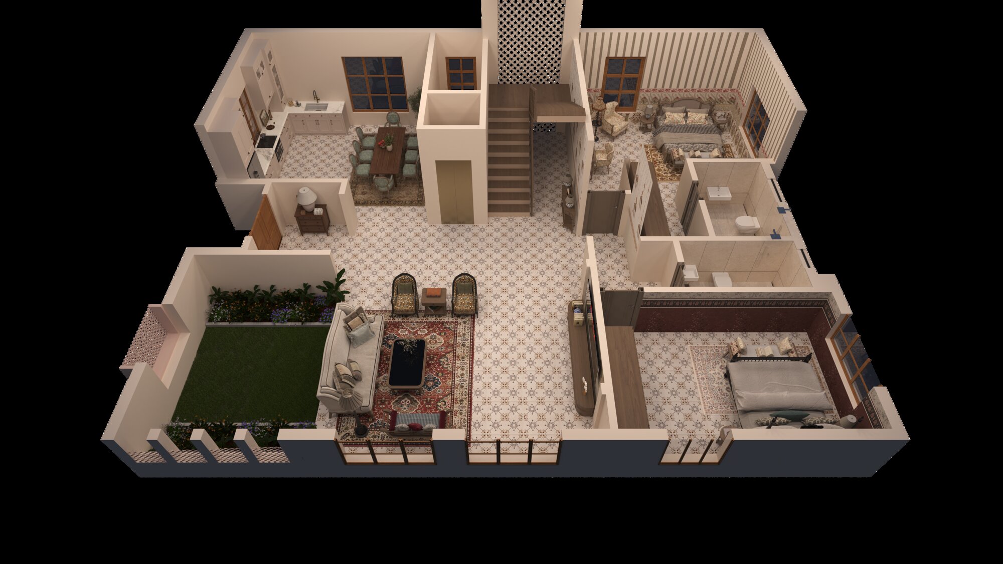 Ground floor cut section plan